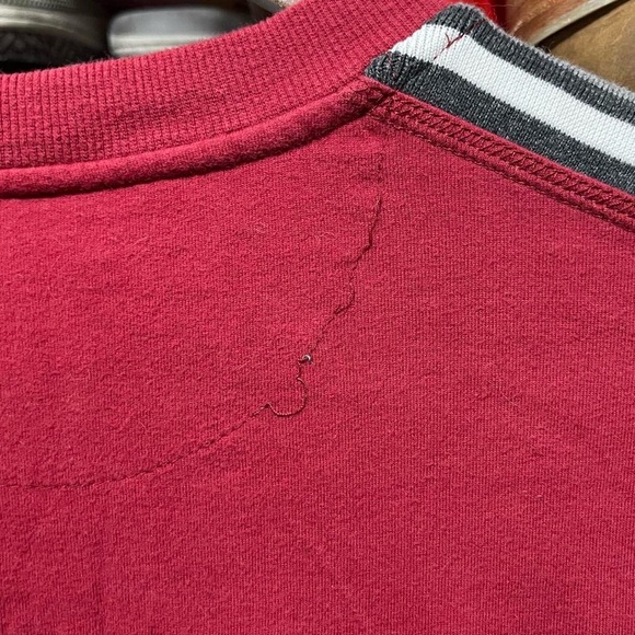 Blank red Grey White stripes Xtreme Gear Vintage 90s 2000s Y2K Skater Shirt top - Picture 5 of 5